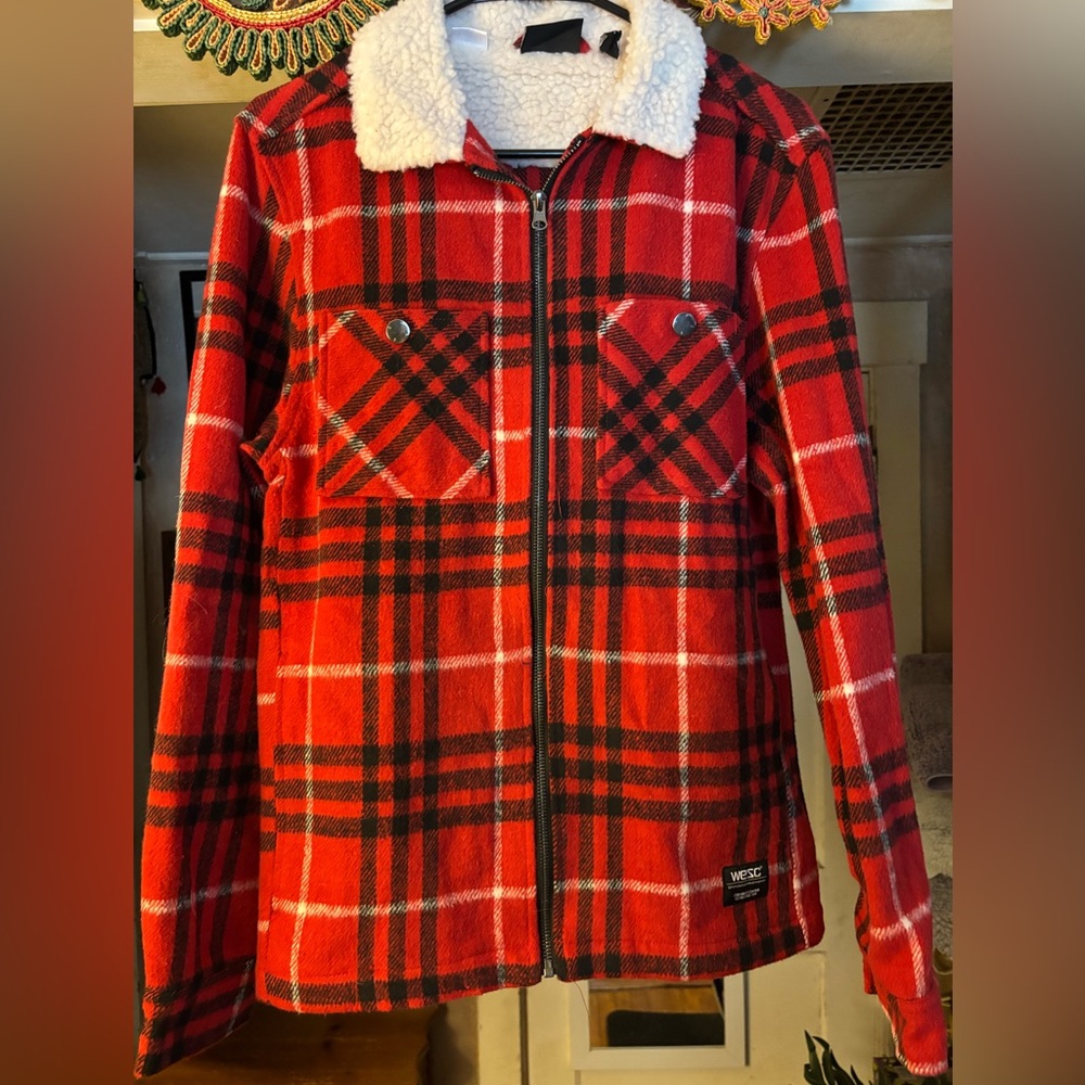 WESU We are the Superlative Conspiracy Plaid Shirt Jacket Sz M Women/S Men